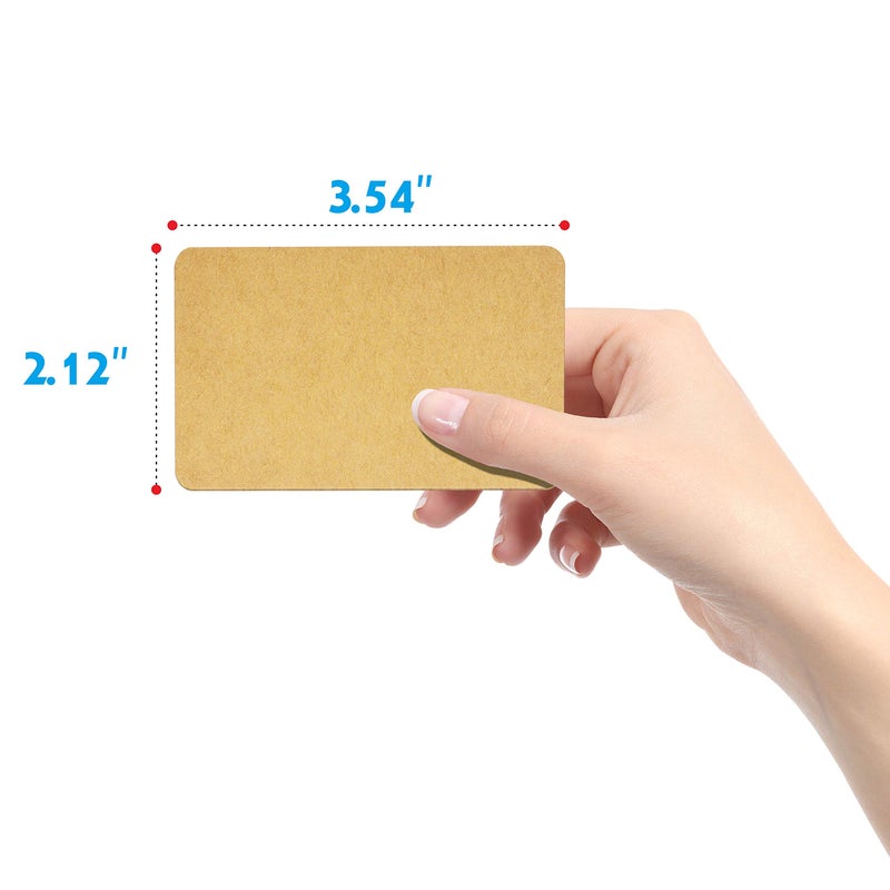 Vantasii 250 PCs Original Wood Color Blank Kraft Paper Round Corner Flash Word Message Gift DIY Index Card (3.5â€ X 2.1â€) - Image 2